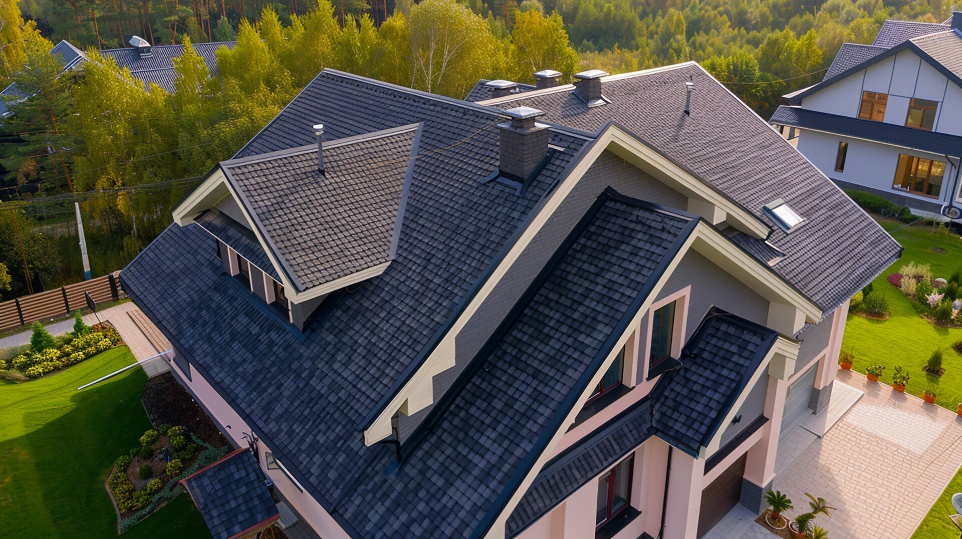 Pitched tiled roof