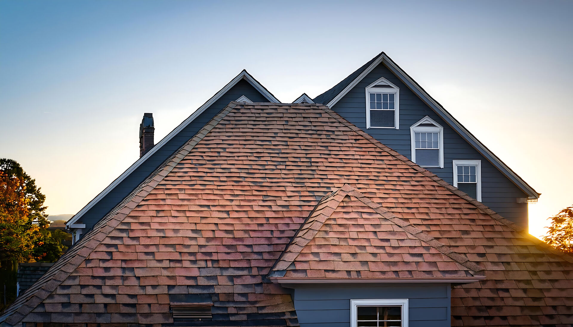 House with shingle roof