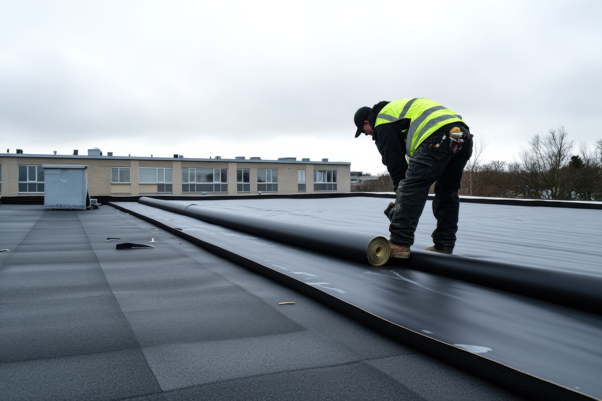 Roll of felt for flat roof installation