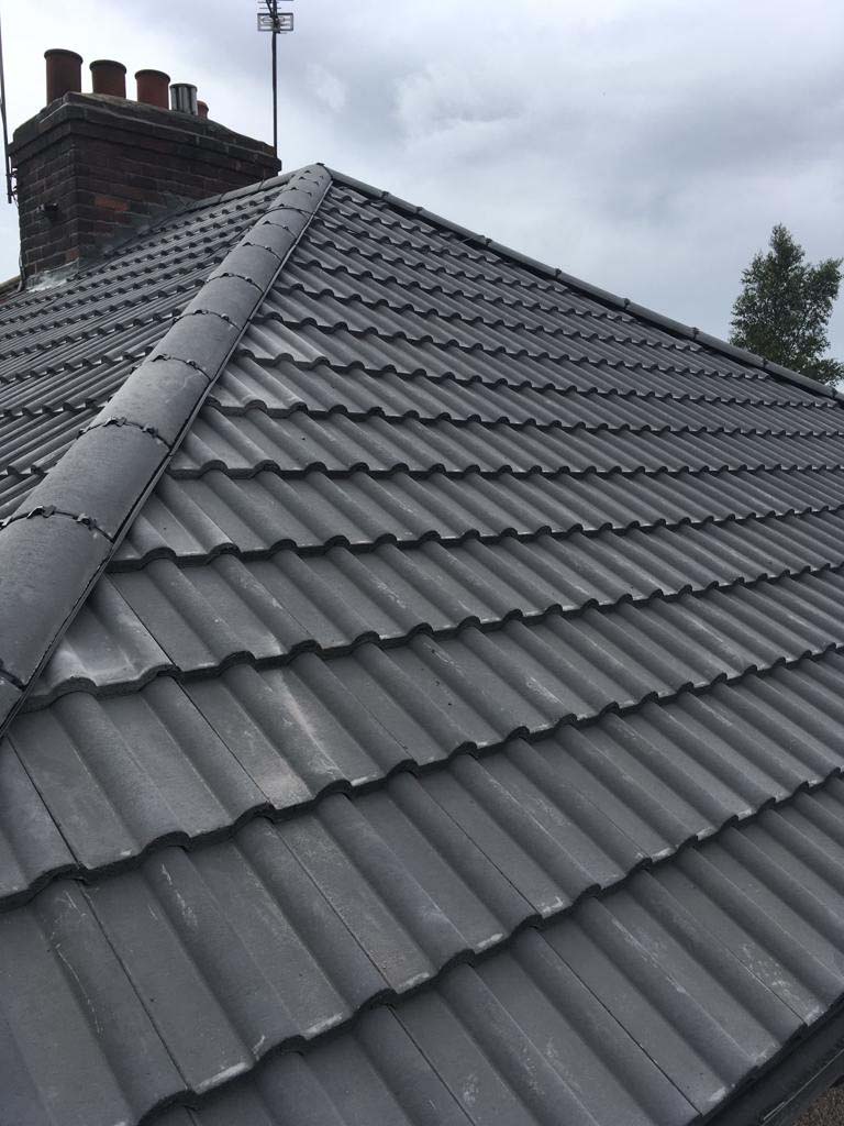 New slate pitched roofing installation